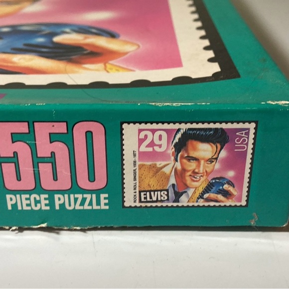 Elvis Presley Milton Bradley 550Pc Puzzle Ltd Edition Postage Stamp 18x24 - Picture 2 of 4